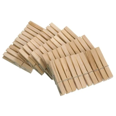 Imagen de Wenko Pinzas para la Ropa Madera Juego de 50 Piezas Marrón