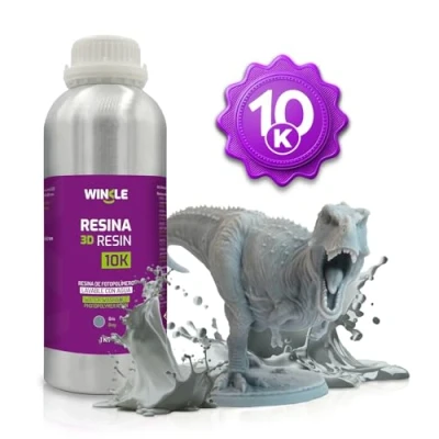 Imagen de WINKLE Resina 3D 10K Gris 1kg Impresora Lavable al Agua Impresoras DLP y LCD Resistente a los Impactos Alta Precisión Bajo Olor Acabado Detallado