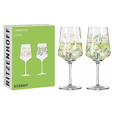 Imagen de RITZENHOFF 6211001 Juego de 2 vasos para aperitivos (500 ml), diseño floral, multicolor