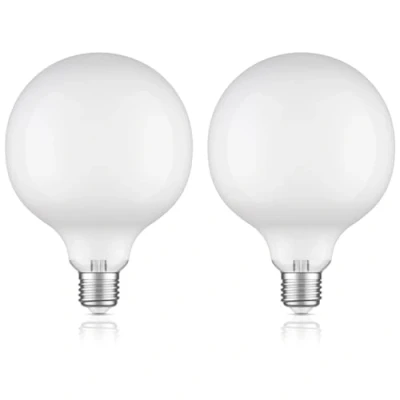 Imagen de ledscom.de 2 piezas E27 bombilla LED, G125, blanco cálido (2700 K), 4 W, 550lm, vidrio esmerilado extra mate
