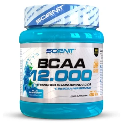 Imagen de BCAA 12.000 457 g BCAA, polvo Aminoacidos ramificados Aminoácidos 2 1 en Leucina isoleucina valina (Blue raspberry)