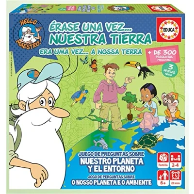 Imagen de Educa Érase una Vez Nuestra Tierra, Juego de Mesa Familiar Educativo con más 300 Preguntas y respuestas sobre Nuestro Planeta el Entorno, A Partir 6 años (18858)
