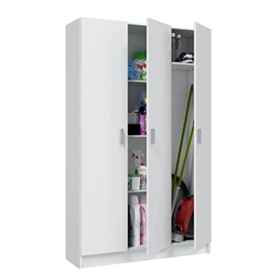 Imagen de Habitdesign Armario Multiusos, 3 Puertas, Acabado en Color Blanco Mate, Medidas: 109 cm (Ancho) x 180 (Alto) 37 (Fondo)