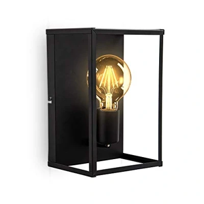 Imagen de B.K.Licht I 1 lámpara de techo y pared tipo jaula casquillo E27 metal negro mate