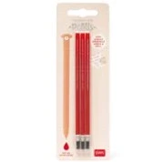 Imagen de Legami Recambio para bolígrafo de gel borrable, juego 3 piezas, altura 13 cm, tinta termosensible rojo, punta 0,7 mm