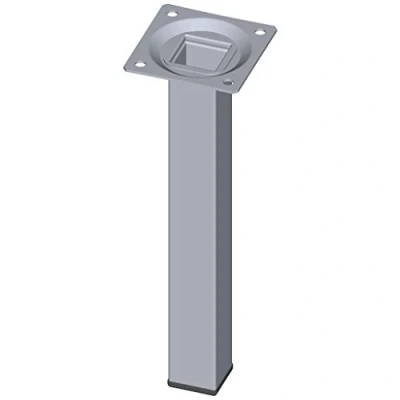 Imagen de Element System 4 Unidades de Pata Tubo Acero Tipo Cuadrado/Patas Mesa/Patas Mueble/Incluyendo Placa para atornillar / 20 cm Largo/Cromo Colores 10 tamaños