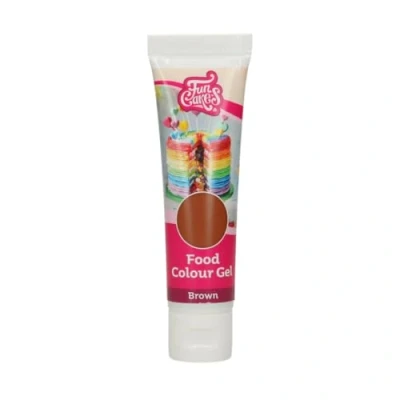 Imagen de FunCakes Food Colour Gel Marrón: Colorante alimenticio altamente concentrado para masa. Fácil de dosificar gracias al cómodo tubo. Goteo único crear colores vibrantes. Halal. 30 g.