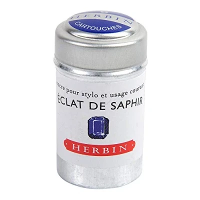 Imagen de Clairefontaine ES Herbin 20116T Une boite de 6 cartouches d&#039;encre pour stylo plumes et stylos roller (produit sans emballage objectif zéro déchet), Eclat saphir