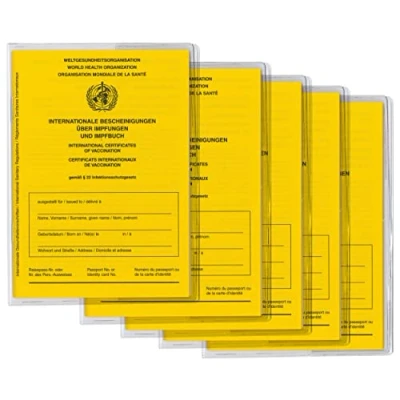 Imagen de Welsberg Juego de 5 carnés vacunación y fundas protectoras transparentes para certificado internacional sobre vacunas libro