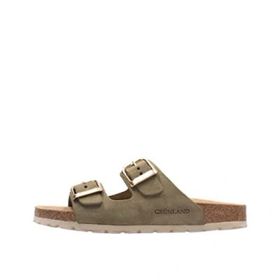 Imagen de GRUNLAND Sara CB2631 Oliva Verde ciabatte Donna anatomiche re Soft Pelle fibbie 38