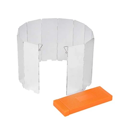 Imagen de Sagafly 12 Placas Parabrisas Plegable de Estufa Camping Aluminio Aleación Pantalla Viento Cortavientos al Aire Libre para Cocina Gas