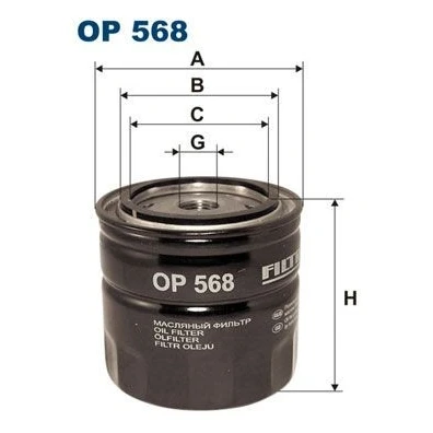 Imagen de FILTRON OP 568 Filtro de aceite 3/4 16 UNF enroscable VOLVO: S40 I, XC70 I Cross Country, V40 Familiar