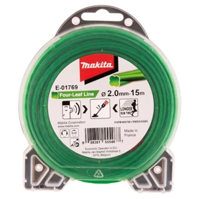 Imagen de Makita E 01769 Desbrozadora De Alambre En Forma Trébol Verde Cortadora Hilo, 2,0 mm, 15 m
