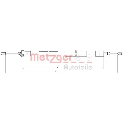 Imagen de METZGER 10.4655 Cable de Freno Mano Atrás derecha 1865/1590 Tambor COFLE