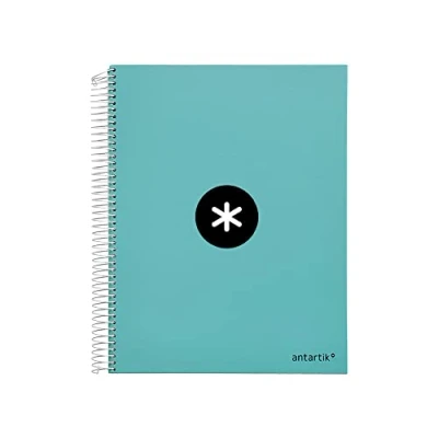 Imagen de Cuaderno espiral liderpapel a4 micro antartik tapa forrada 120h 100 gr liso 5 bandas 4 taladros color menta