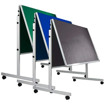 Imagen de Master of Boards Panel expositor (fieltro, plegable, con ruedas, 120 x 150 cm), color a elegir, gris