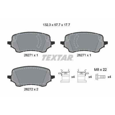 Imagen de TEXTAR 2627101 Juego de pastillas freno preparado para indicador desgaste con tornillos pinza accesorios FORD: Puma SUV