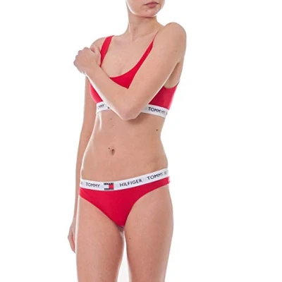 Imagen de Tommy Hilfiger Tanga para Mujer String, Rojo (Tango Red), S