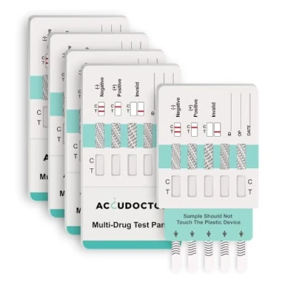 Imagen de 5 test Multidrogas Accudoctor detección drogas en Orina THC Cannabis Marihuana Cocaína Metanfetamina MDMA Anfetamina drug rápida Tiras Drogotest kit de prueba sensible multi