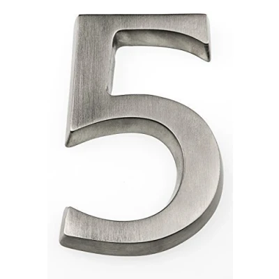Imagen de HUBER número de casa aluminio 5 10 cm I números para puerta placas en noble diseño 3D, anodizado
