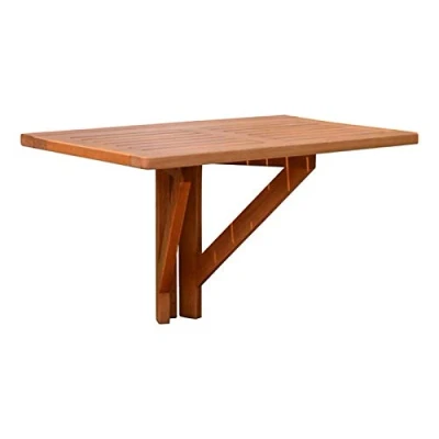 Imagen de Spetebo Mesa de balcón plegable madera eucalipto (60 x 40 cm)