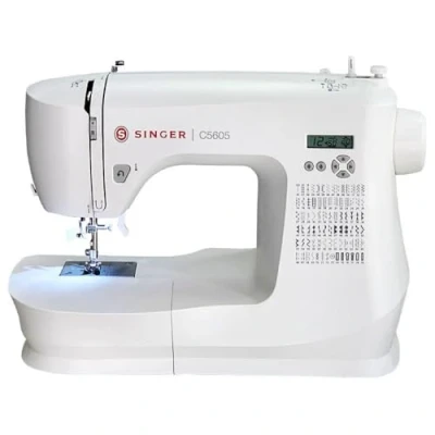 Imagen de Máquina de Coser electrónica Singer C5605, Puntadas Costura, elásticos, Bordados Decorativas, Ojales Doble Lazada del pie para Tejidos Gruesos Exclusiva CUCIREONLINE