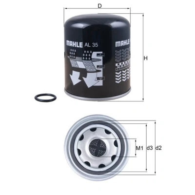 Imagen de MAHLE ORIGINAL AL 35 Cartucho del secador de aire, sistema aire comprimido