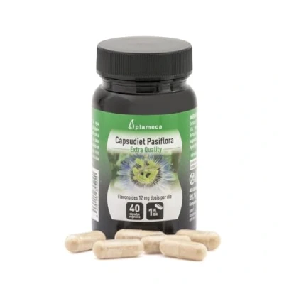 Imagen de PLAMECA Capsudiet Pasiflora, Favorece la Relajación del Sistema Nervioso y Ayuda a Conciliar el Sueño, Mejora Estado de Ánimo Descanso Nocturno, Contiene Flavonoides 40 Cápsulas Vegetales