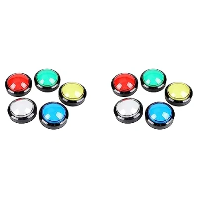 Imagen de 10X Arcade Botones 60mm 2.36 Pulgadas LED Botón Pulsador con Interruptor para Consola de Videojuegos Máquina