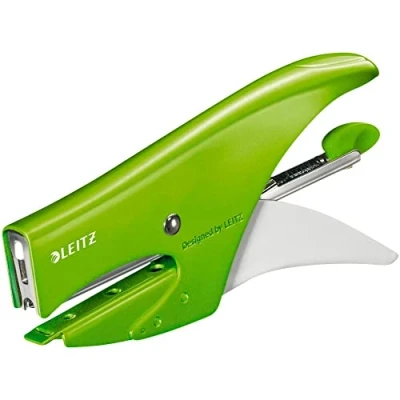 Imagen de Leitz 55312054 Pinza grapadora con capacidad para 15 hojas, cuerpo de metal ergonómico, grapas incluidas, color verde