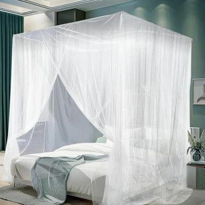 Imagen de mizikuu Mosquitera para cama, 200 x 220 210 cm, gran red de mosquitos, viaje, exteriores, cama doble y individual, protege contra los mosquitos