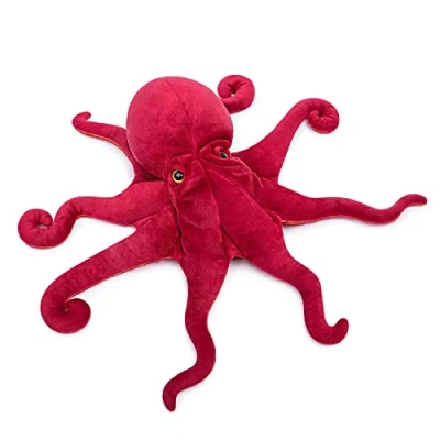 Imagen de lilizzhoumax Pulpo Peluche 120cm/47, Lindas muñecas De Relleno roedores, Lindo Suave Juguetes Animales Salvajes Rojo