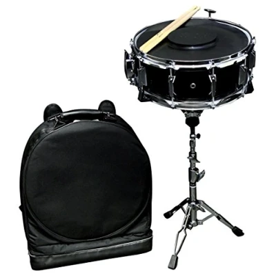Imagen de Caja Starter Set 14x5.5&quot; cásco de álamo, laminado negro, expandible en 1 tramo, funda tipo mochila, parche goma y par baquetas