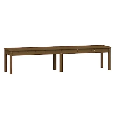 Imagen de vidaXL Banco de jardín Madera Maciza Pino marrón Miel 203,5x44x45 cm, Exterior, Patio, Picnic, Parque