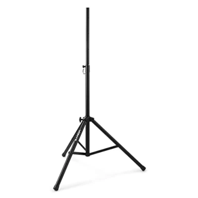 Imagen de Vonyx LS04 Trípode par Altavoz de construcción metálica con Altura Regulable 136 cm a 2 Metros, Carga máxima 80 Kg, Patas Plegables y estables, Tubo 35mm diámetro, Color Negro