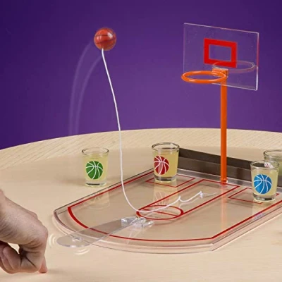 Imagen de Framan Basket de Escritorio. Juego para Beber chupitos. Baloncesto con chupitos Incluye 6 Vasos chupito