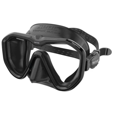 Imagen de SEAC Appeal, máscara de Buceo Lente única Made in Italy con Hebilla 3D Directamente en la Falda, Negro, Narrow