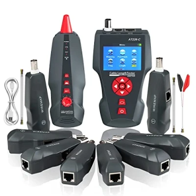 Imagen de KOLSOL Probador de Cables Red Multifunción PoE AT226 C Comprobador cable RJ45, RJ11, BNC, PING/POE Medición Longitud del 8 Identificador telefónico NF 8601W