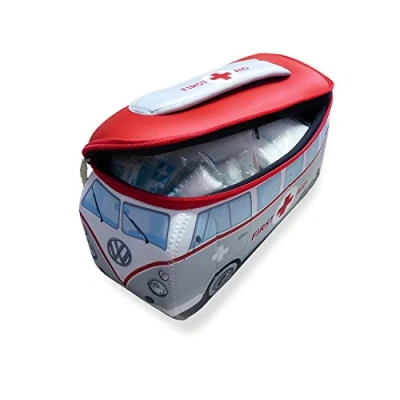 Imagen de BRISA VW Collection Estuche Universal de Neopreno Volkswagen T1 Bulli Bus (Primeros Auxilios/Gris/pequeño/Incl. botiquín)