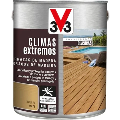 Imagen de V33 PROTECTOR TERRAZAS DE MADERA CLIMAS EXTREMOS MATE INCOLORO 2,5L