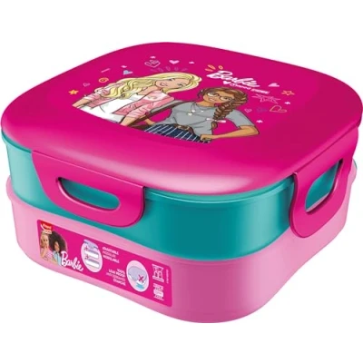 Imagen de Fiambrera Infantil Maped de Barbie 1,4L Lunchbox 2 Compartimentos, Práctica y Colorida Perfecta para Colegio