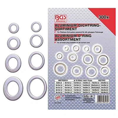 Imagen de BGS 8143 Surtido de arandelas aluminio 300 piezas