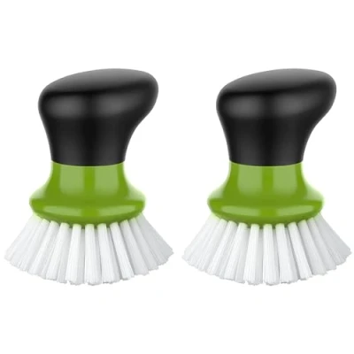 Imagen de MR.SIGA Cepillo de Palma con Mango ergonómico, Cocina para Limpieza ollas, sartenes, fregaderos, Verde, Paquete 2