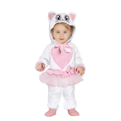 Imagen de FIESTAS GUIRCA Disfraz de Gatito Rosa Mono con Capucha Gato y Tutu para Bebé 18 24 Meses