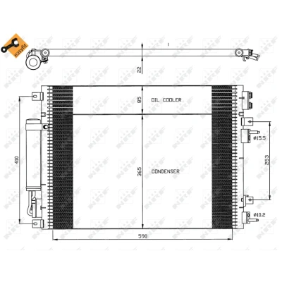 Imagen de NRF EASY FIT 35626 Condensador con secador, junta anular 15,5 10,2 Aluminio 590 CHRYSLER: 300C Berlina