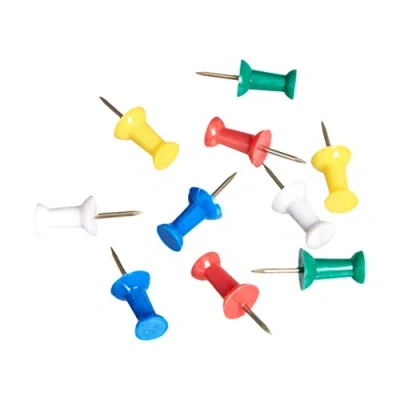 Imagen de Amazon Basics Chinchetas, punta de acero, 200 Unidad, Colores Surtidos