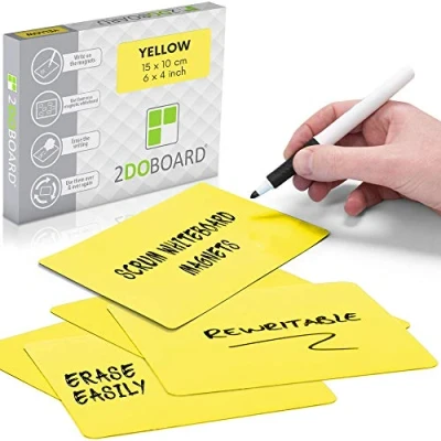 Imagen de Scrum Tarjetas magnetico y reutizable 15 x 10 cm Juego de 25 imanes (Amarillo)
