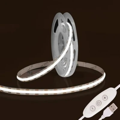 Imagen de Fosingut Tira LED COB 2m,5V USB Regulable Luz de Fondo TV, Blanco Frio 6500K CRI90+ 960 LEDs Luces Strip Tiras Interior Para Decor del Hogar DIY,Cocina,Espejo,Dormitorio,Bar