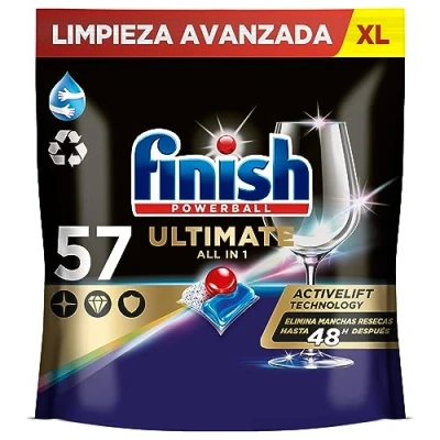 Imagen de Finish Powerball Ultimate All in 1 Pastillas para el Lavavajillas, Eficaz contra Manchas Resecas, 57