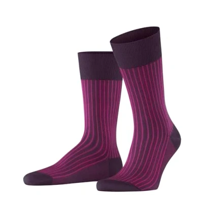 Imagen de FALKE Oxford Stripe M SO algodón estampado 1 par, Calcetines Hombre, Morado (Aubergine 8282), 41 42